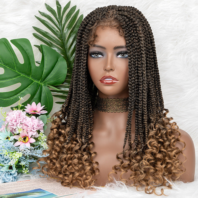 2022 Latest Popular 100% Hand Box Front Lace Braided Wigs