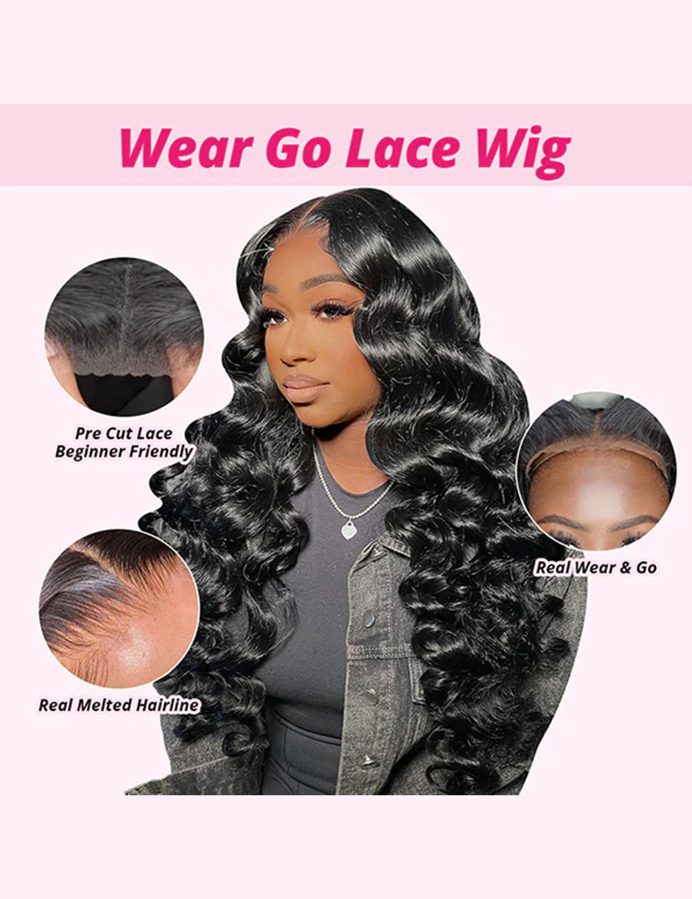 Invisible Knots HD Lace Glueless Human Hair Wigs Loose Deep Wave Wig Wear And Go Pre Cut Wigs