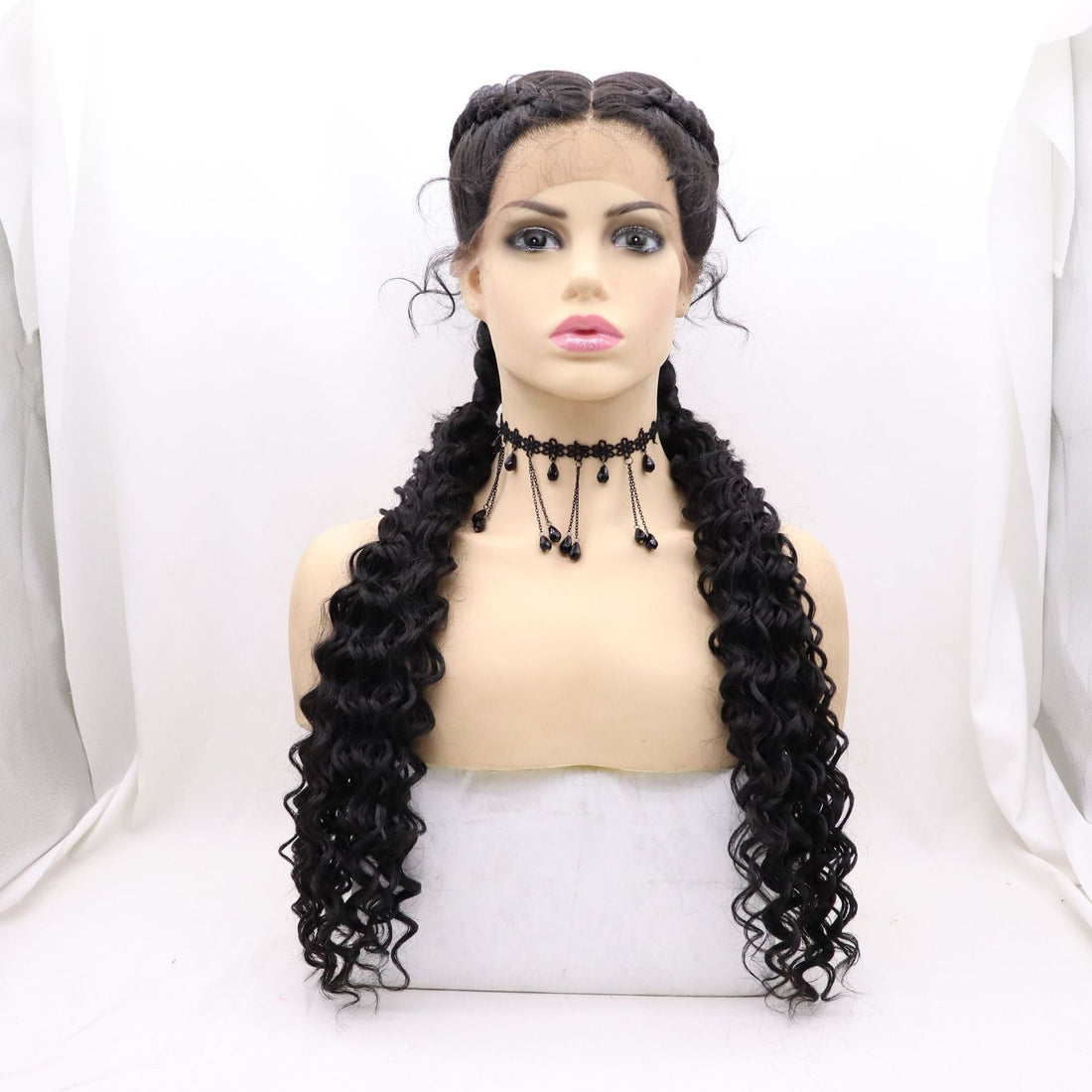 Two Strands Braided Hand-woven 360 Lace Braid Wigs
