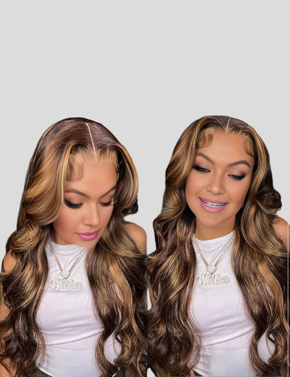 Black P4/27 Highlight Body Wave 13x4 Lace Frontal Wig