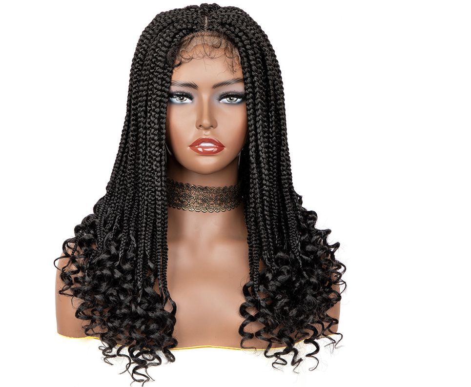2022 Latest Popular 100% Hand Box Front Lace Braided Wigs