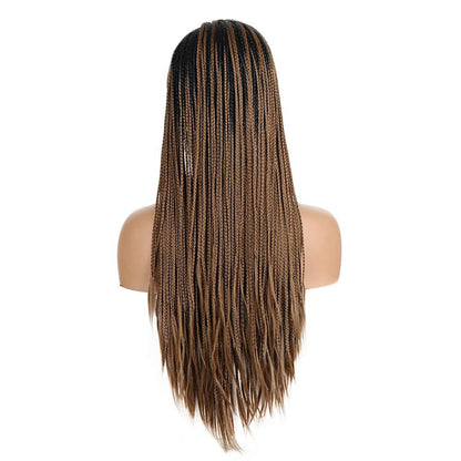 18&quot; Black Root Ombre Brown Synthetic Wig Long Hand Braided Wig