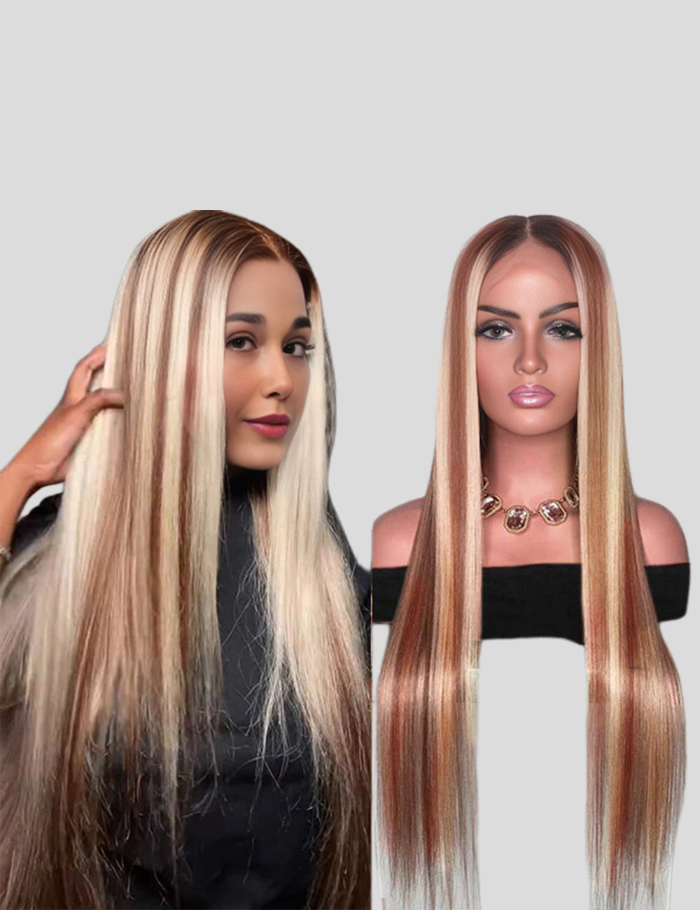 Straight Colored Wigs HD Transparent Highlight Wigs 13x4 Lace Front Wigs