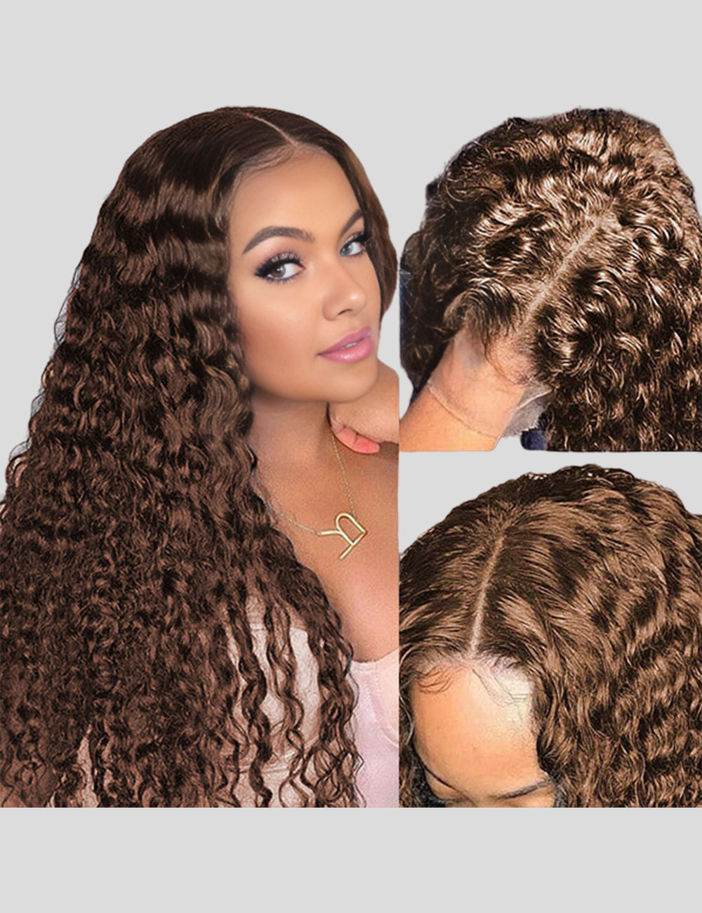 Brown Colored Human Hair Wigs Water Wave HD 13x4 Lace Front Wigs 180% Density Colored Wigs For Black Women