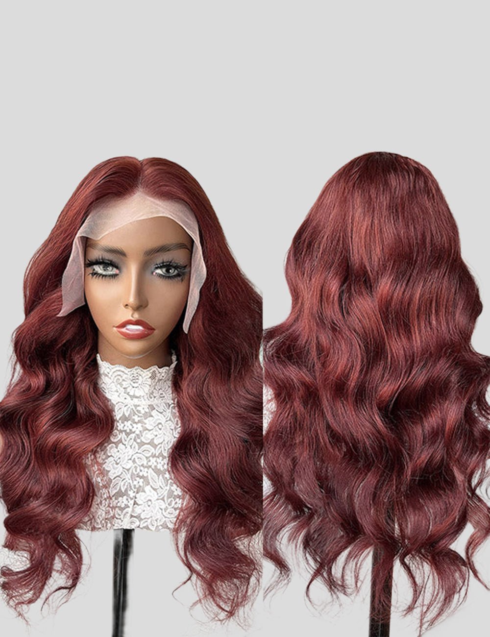 Reddish Brown Human Hair Wigs 13x4 Body Wave Pre Plucked Wigs Frontal Wigs With Natural Hairline