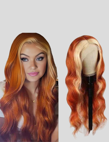 Ginger Blonde Lace Front Wig Body Wave Human Hair Wigs 200% Density HD Lace Wigs