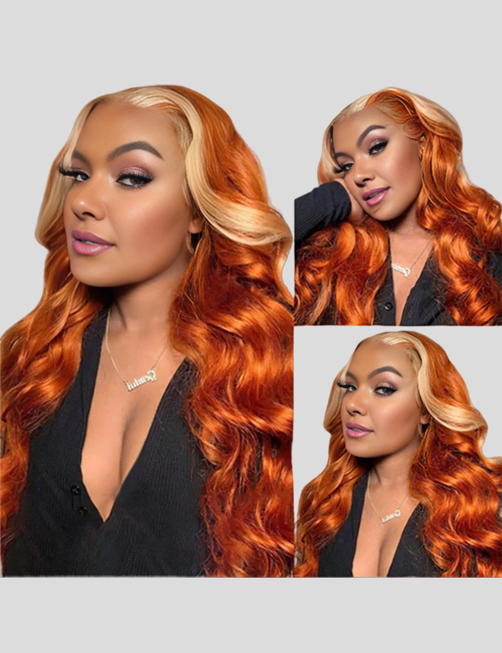 Ginger Blonde Pre Bleached Wig Body Wave Human Hair Wig HD Lace Front Wig