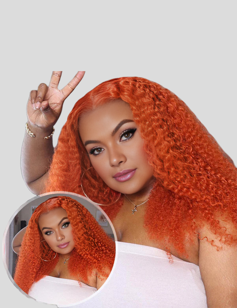 Colored Wigs Ginger Orange Lace Front Pre Bleached Wigs Curly Human Hair Wigs HD Lace Frontal Wigs