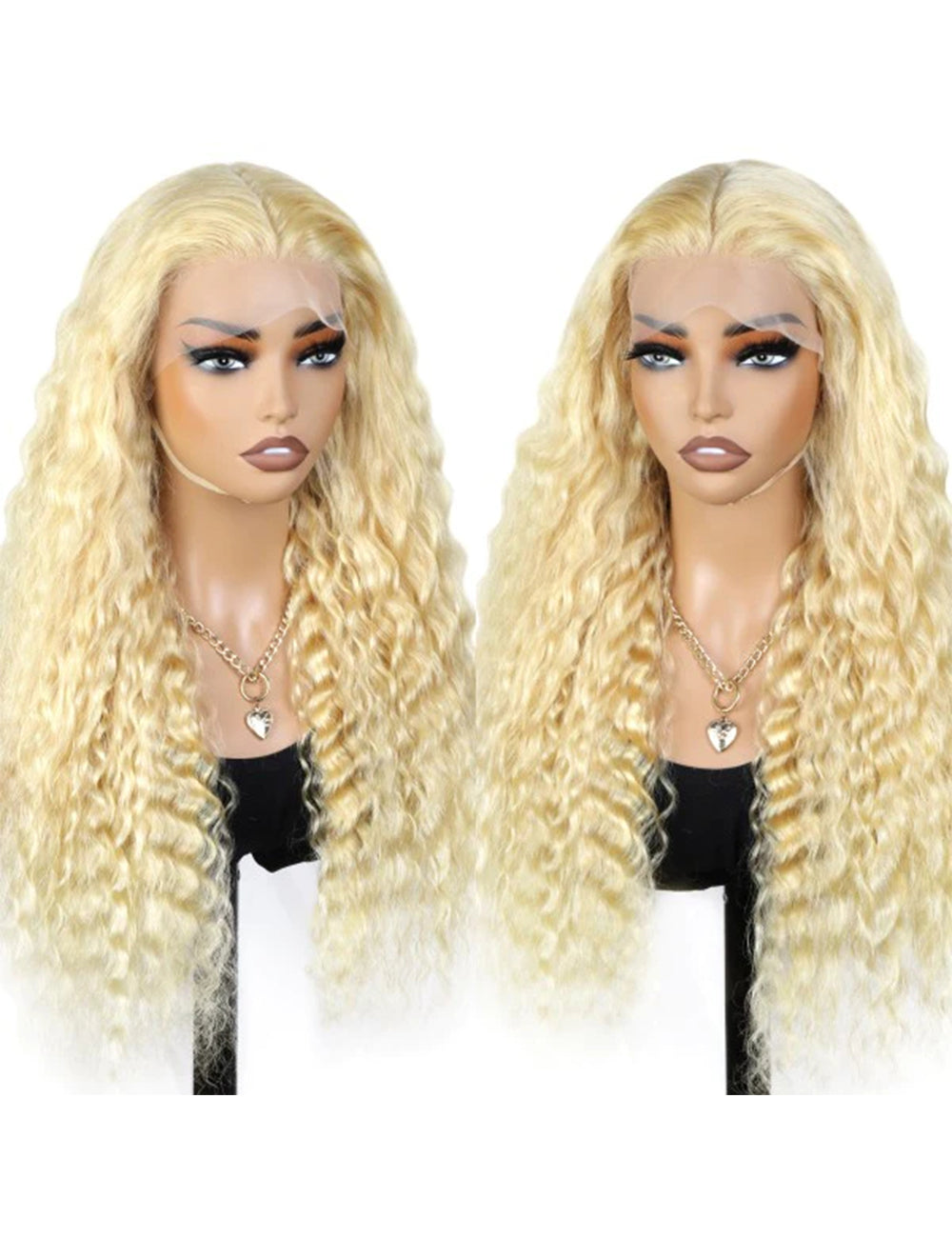 613 Deep Wave Wig Blonde Human Hair Lace Front Wigs HD Transparent 13x4 Lace Front Wig