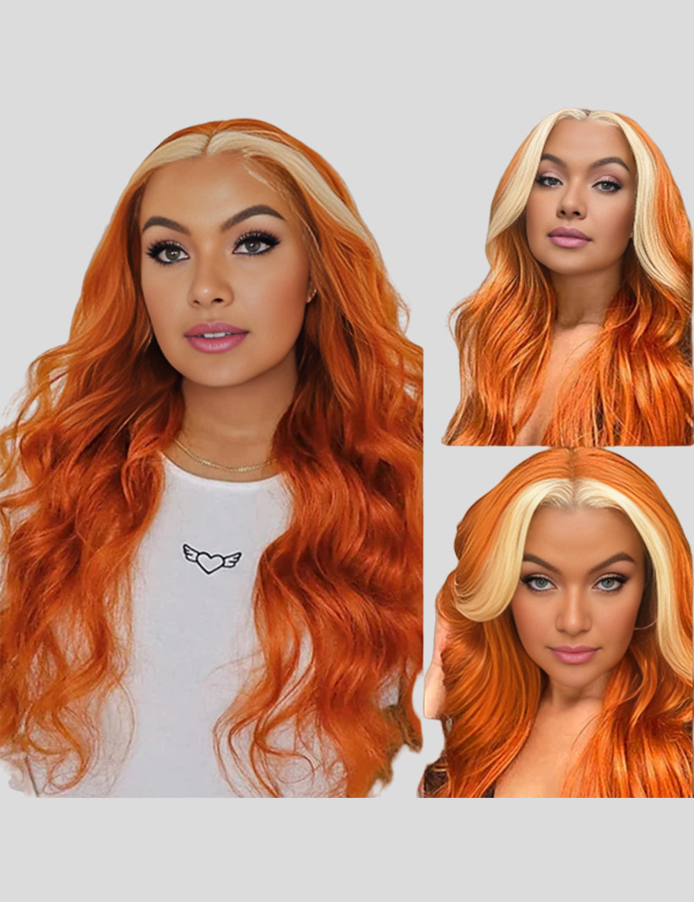 Ginger Blonde Pre Bleached Wig Body Wave Human Hair Wig HD Lace Front Wig