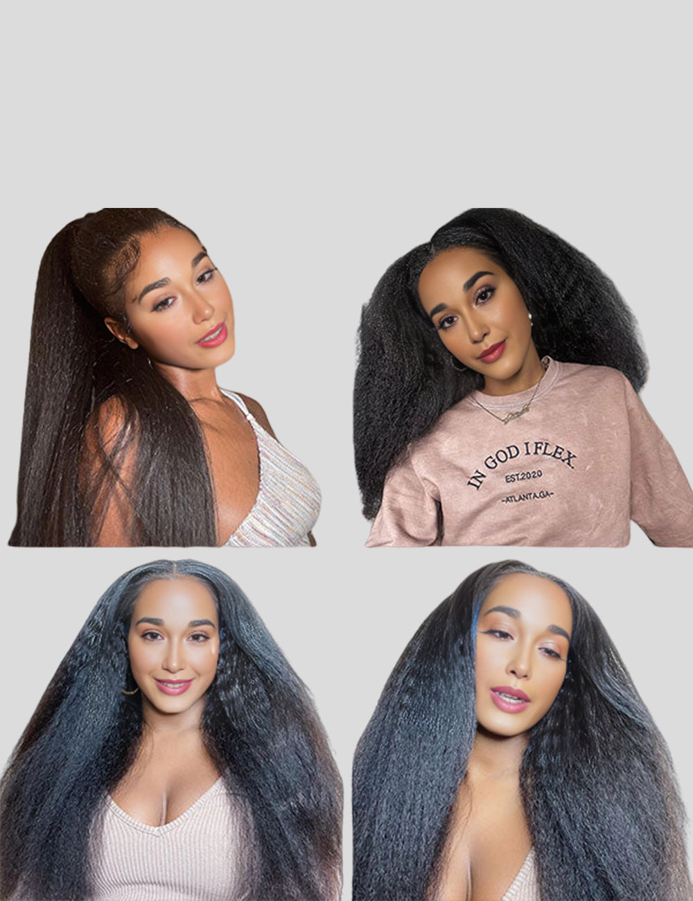 Kinky Straight Wig HD Lace Frontal Wigs Yaki Human Hair Wig 13x4 Lace Front Wigs 250 Density Wig