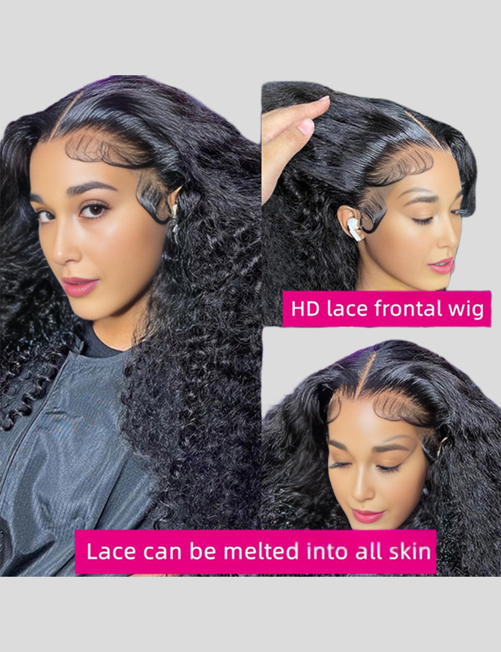 13x6 Lace Front Wigs Glueless Human Hair Wigs 40 Inch Deep Wave Wig For Black Women 180% Density