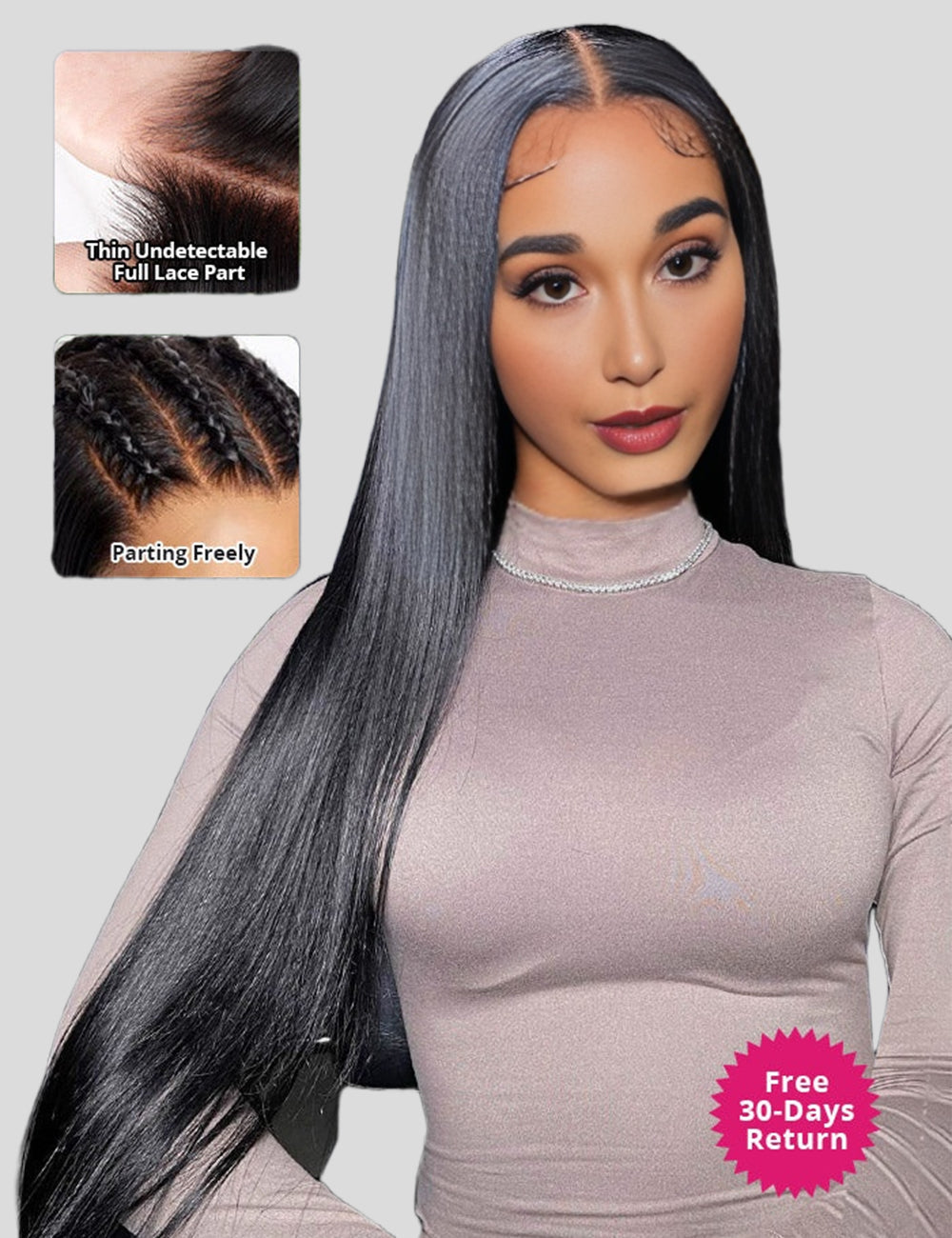 Full Lace Wigs Straight Transparent HD Full Lace Wigs Pre Plucked Human Hair Wigs