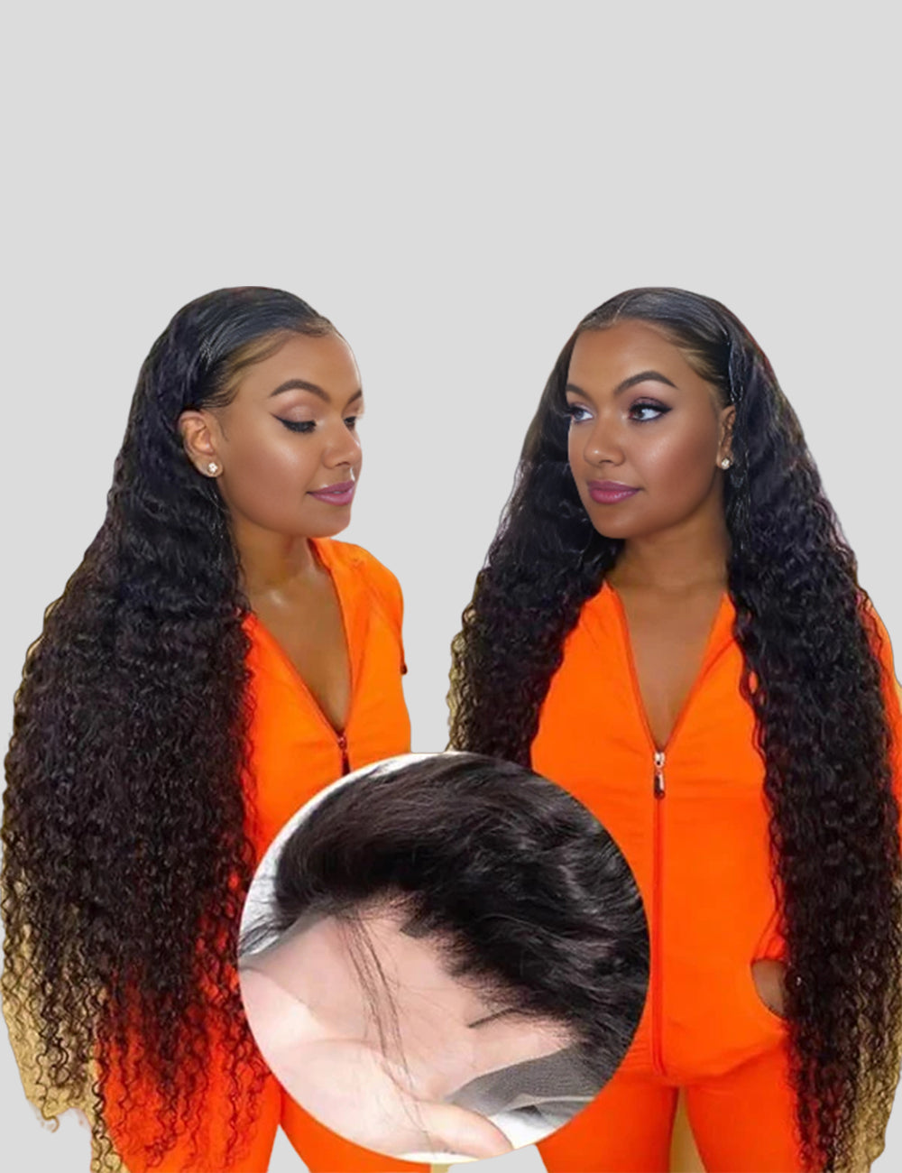 Long HD Undetectable 32&quot; 34&quot; 36&quot; 38&quot; 40&quot; Glueless Human Hair Wigs, 180% Density 13x4 Straight Body Wave Loose Deep Wave Curly Lace Front Wig