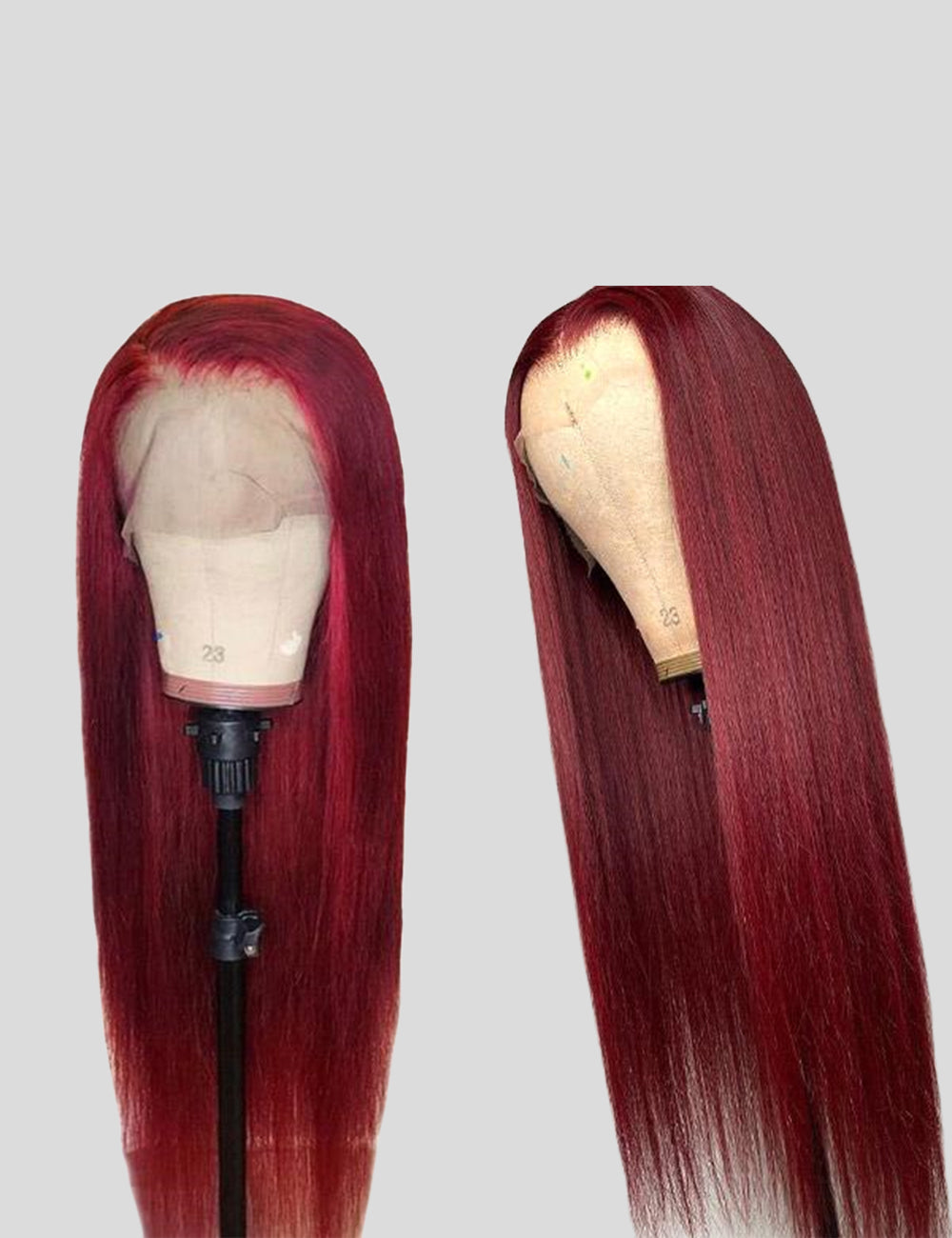 99J Lace Front Wig Burgundy Human Hair Wig Transparent HD Lace Wig Straight and Body Wave Human Hair Wigs