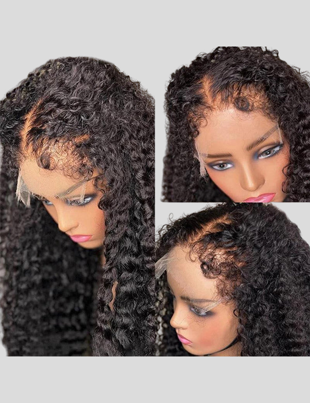 4C Kinky Edges Deep Wave Wig Lace Frontal Wigs Human Hair HD Lace Wigs with Kinky Baby Hair