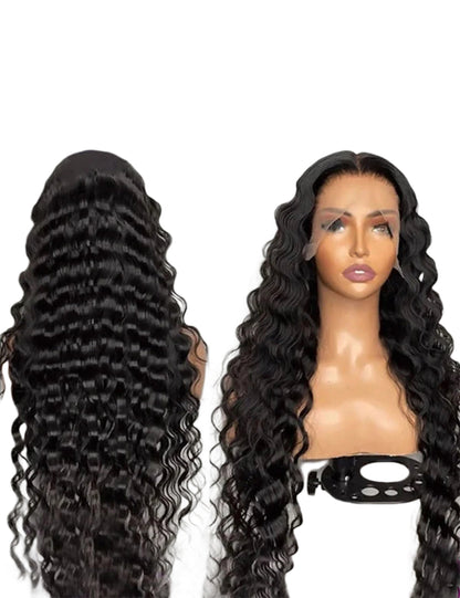 Loose Deep Wave Pre Bleached Wig Glueless 13x6 Lace Front Wig 180 % Density 40 Inch Human Hair Wig