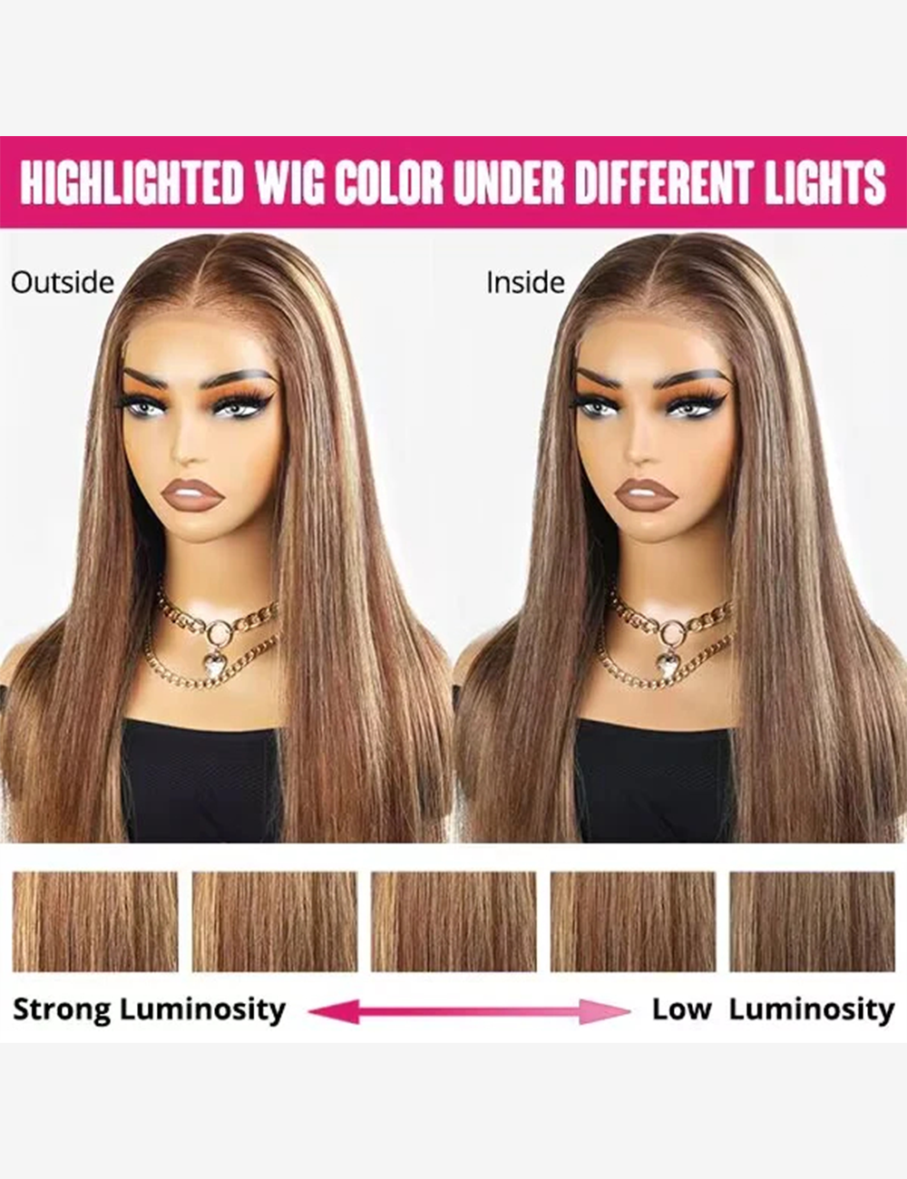 Invisible Knots Deep Wave Wig P4/27 Highlights Wigs Lace Closure Wigs Human Hair Pre Cut Wigs