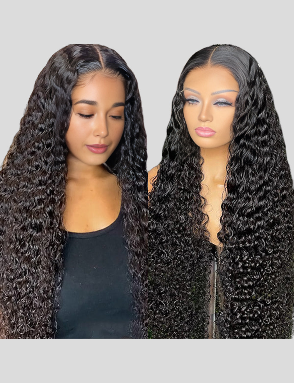Deep Wave Frontal Wigs HD Lace Front Wig Real HD Lace Wigs 250% Density Human Hair Wigs