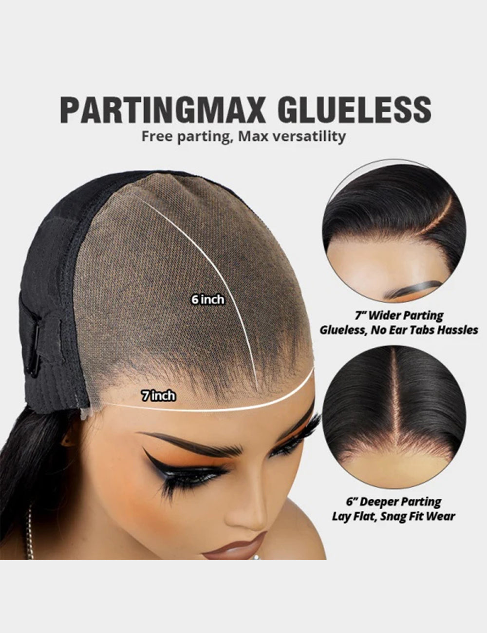 PartingMax Wear Go Deep Wave Wigs 7x6 HD Lace Closure Wigs 100% Human Hair Wig