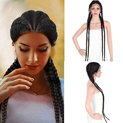 100% Hand-Braided Synthetic Lace Front Box Double Dutch Braids Wigs -IshoWigs