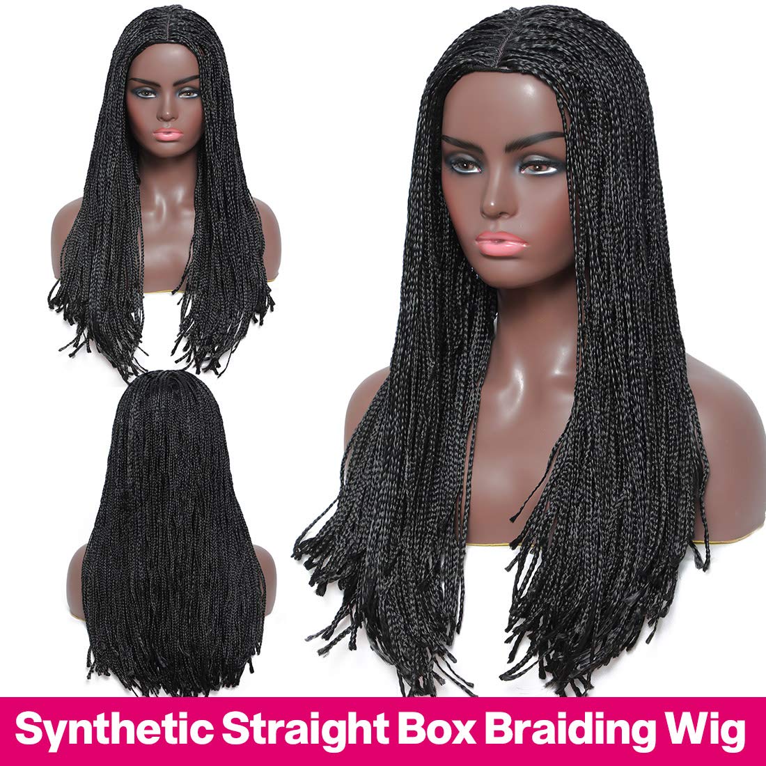 100% Hand Braid Box Font Lace Braided Wigs -IshoWigs