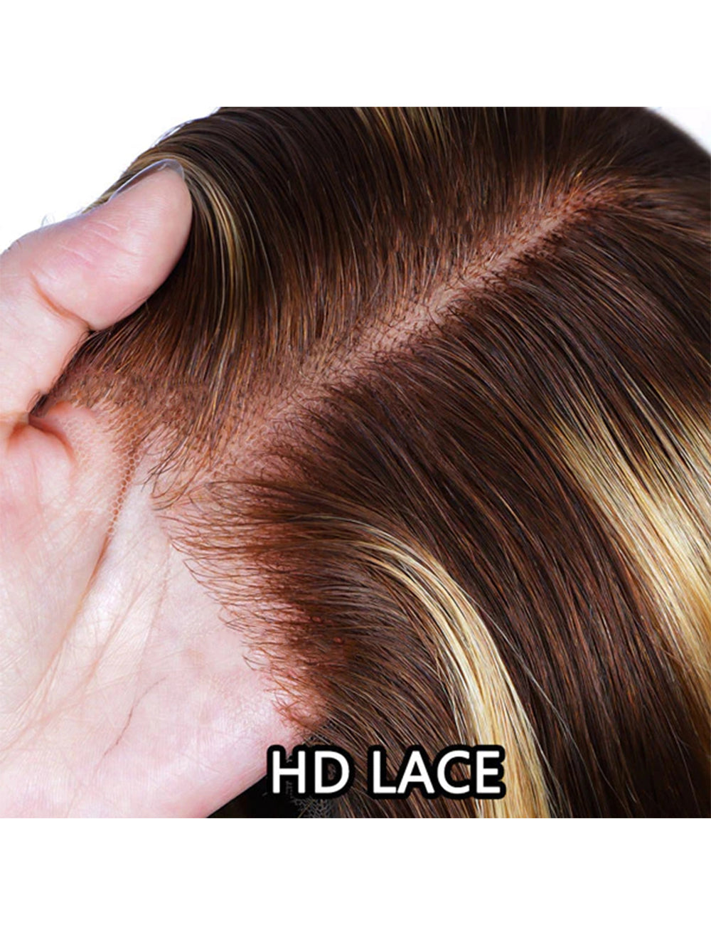 Invisible Knots HD Lace Balayage Straight Human Hair Wigs Wear Go Highlighted Honey Blonde P4/27 Pre Cut Wigs