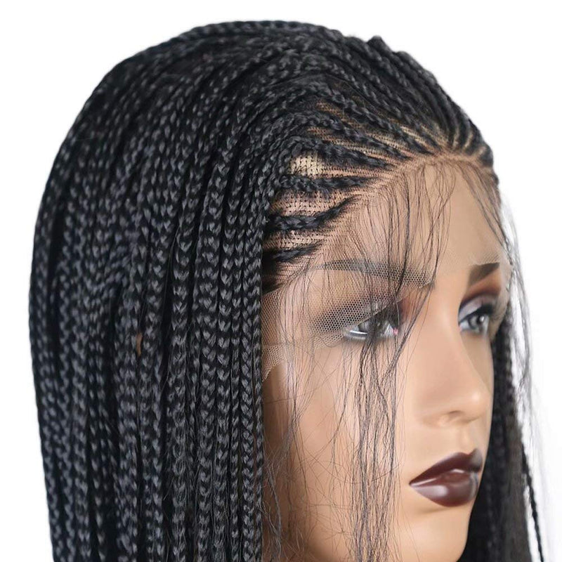 18&quot; Hand Braided Wig Natural Black Braiding Wigs