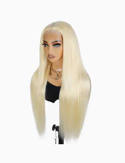 Invisible Knots Blonde Wig Straight HD Lace Frontal Wig Wear And Go Wig Pre Cut Wigs