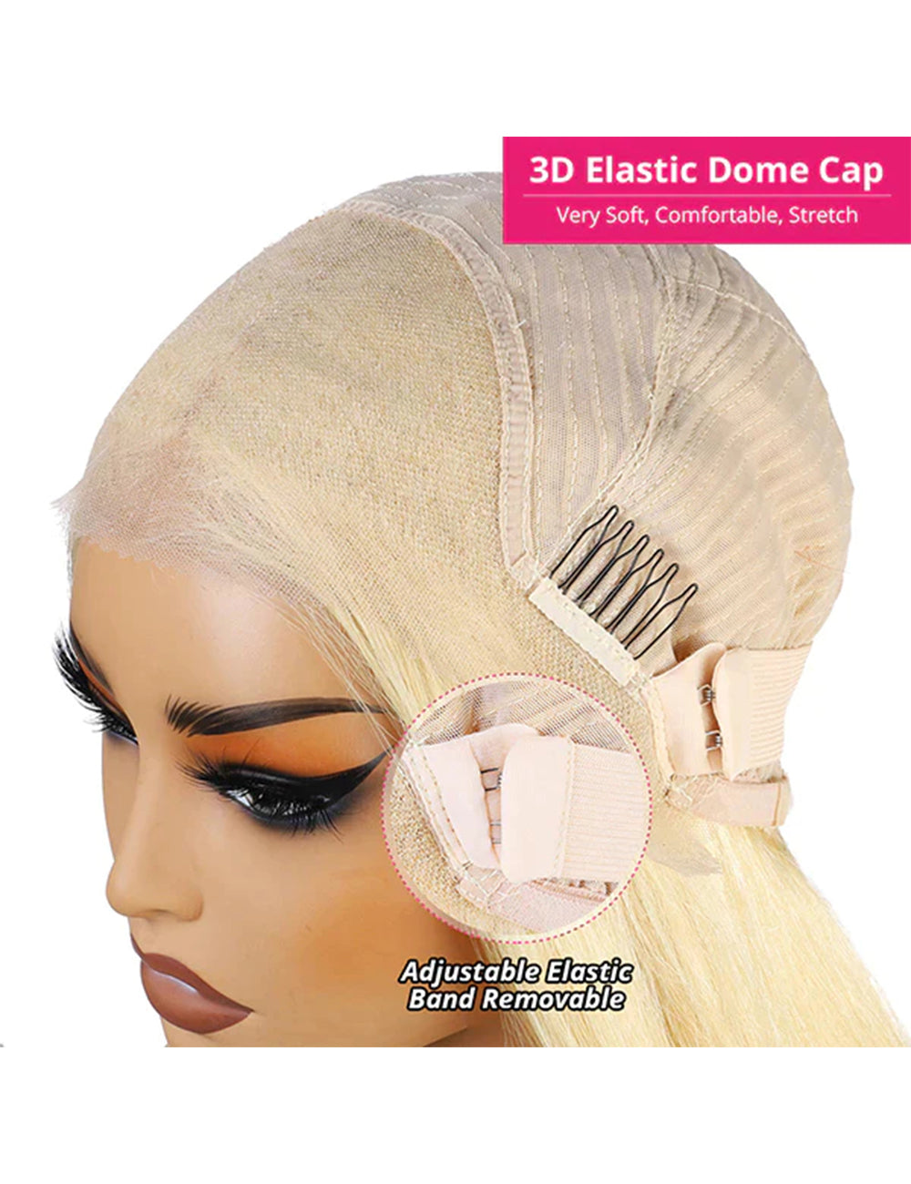 Invisible Knots 613 Honey Blonde Color Body Wave Glueless Wear And Go Wigs Pre Cut Lace