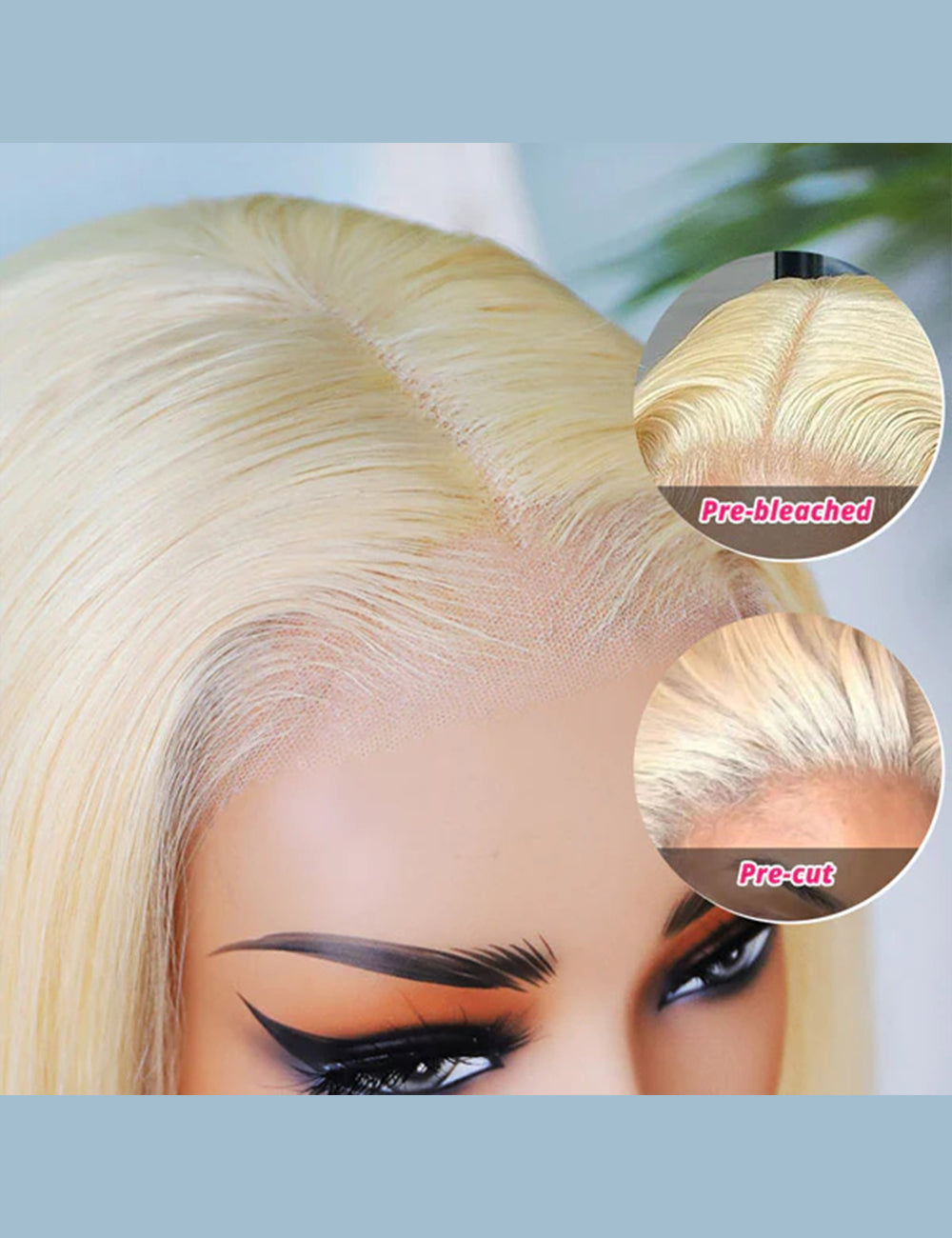 Invisible Knots Blonde Wig Straight HD Lace Frontal Wig Wear And Go Wig Pre Cut Wigs