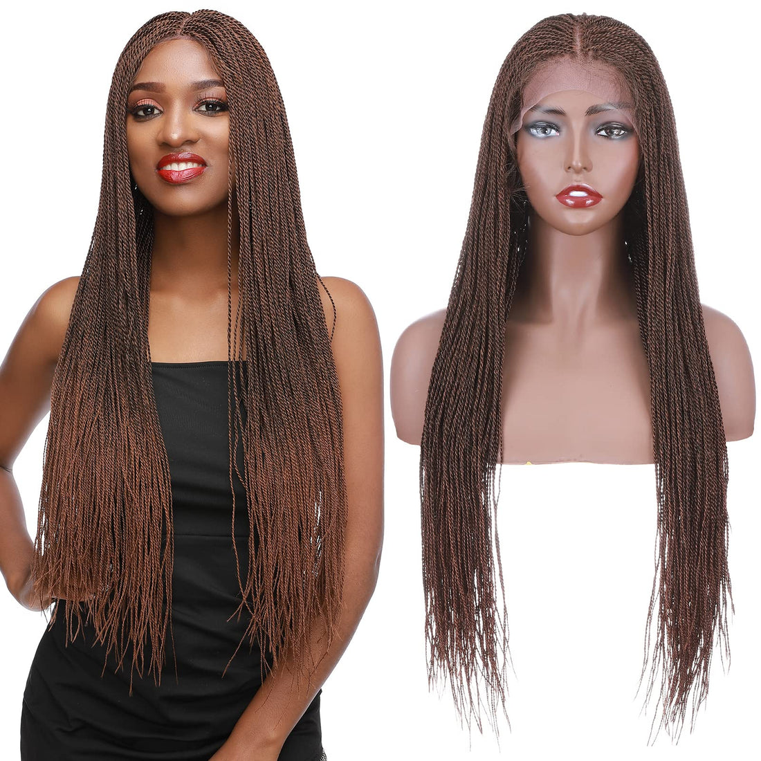 Lace Front Micro Million Braid Senegalese Twist Braids Wig