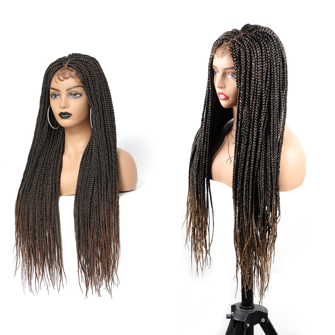 Lace Front Unknotted Box Braided Wigs