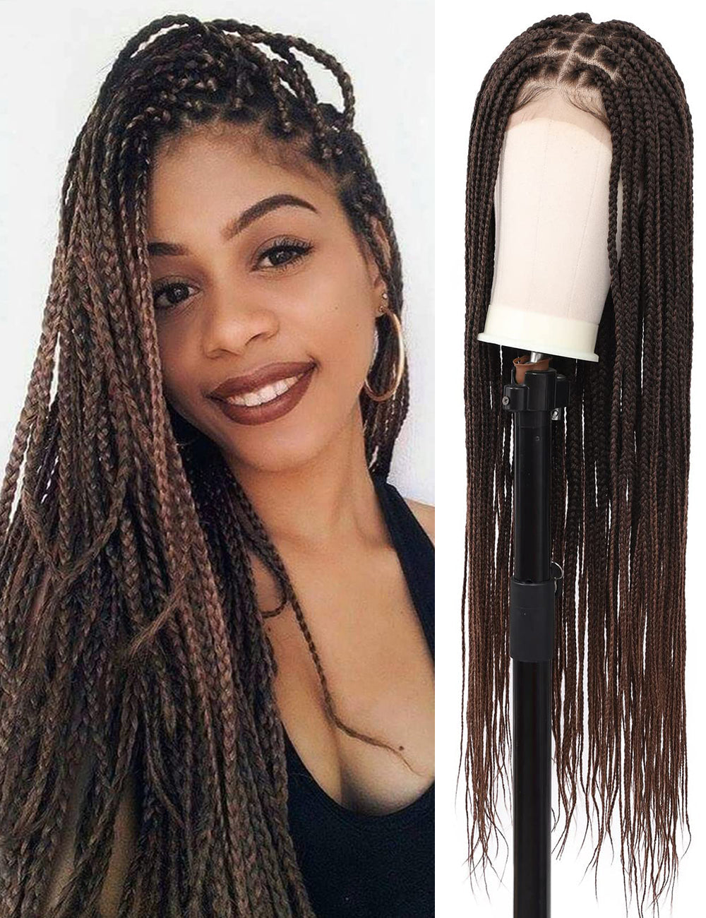 31 Inch Knotless Box Lace Front Braided Wigs