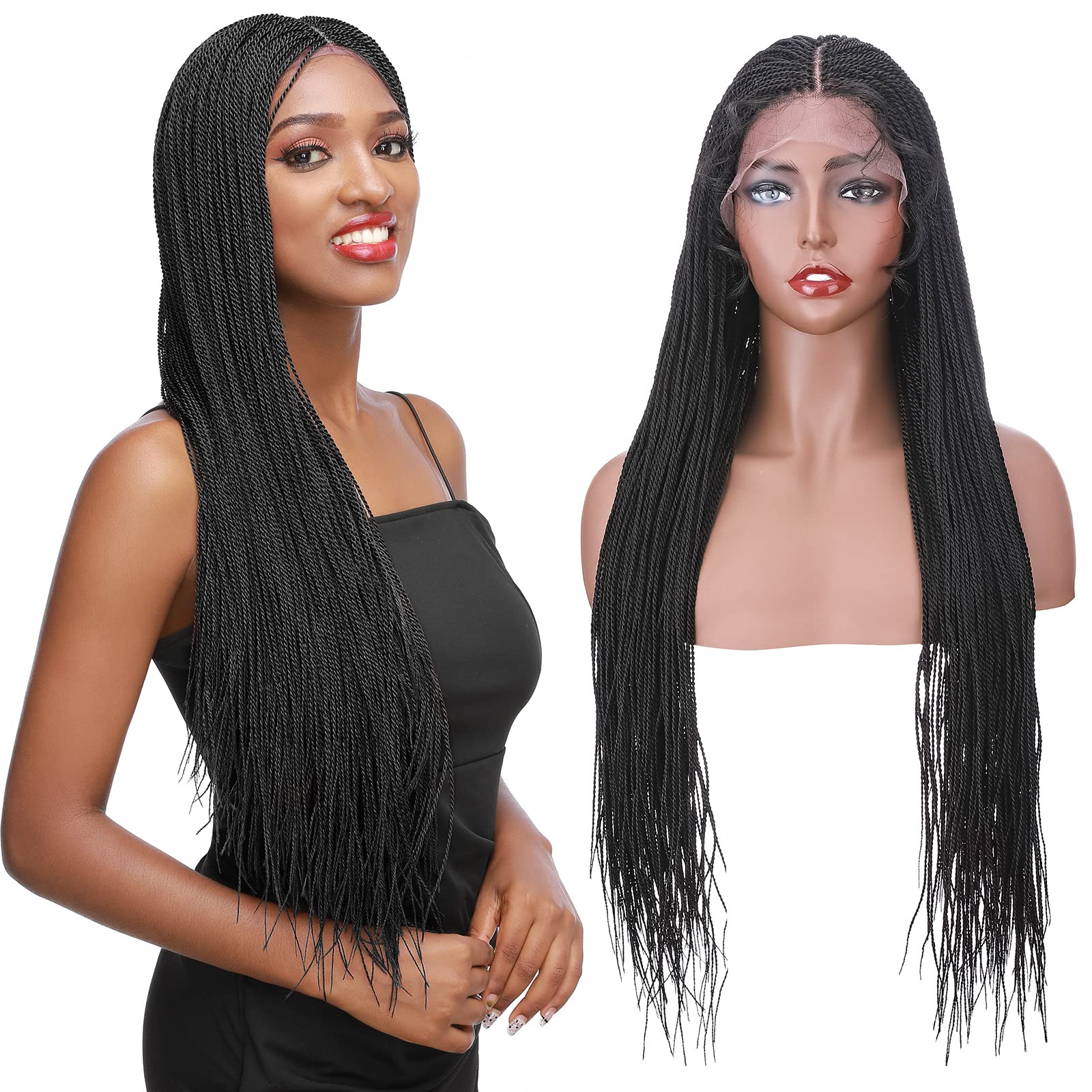 Lace Front Micro Million Braid Senegalese Twist Braids Wig