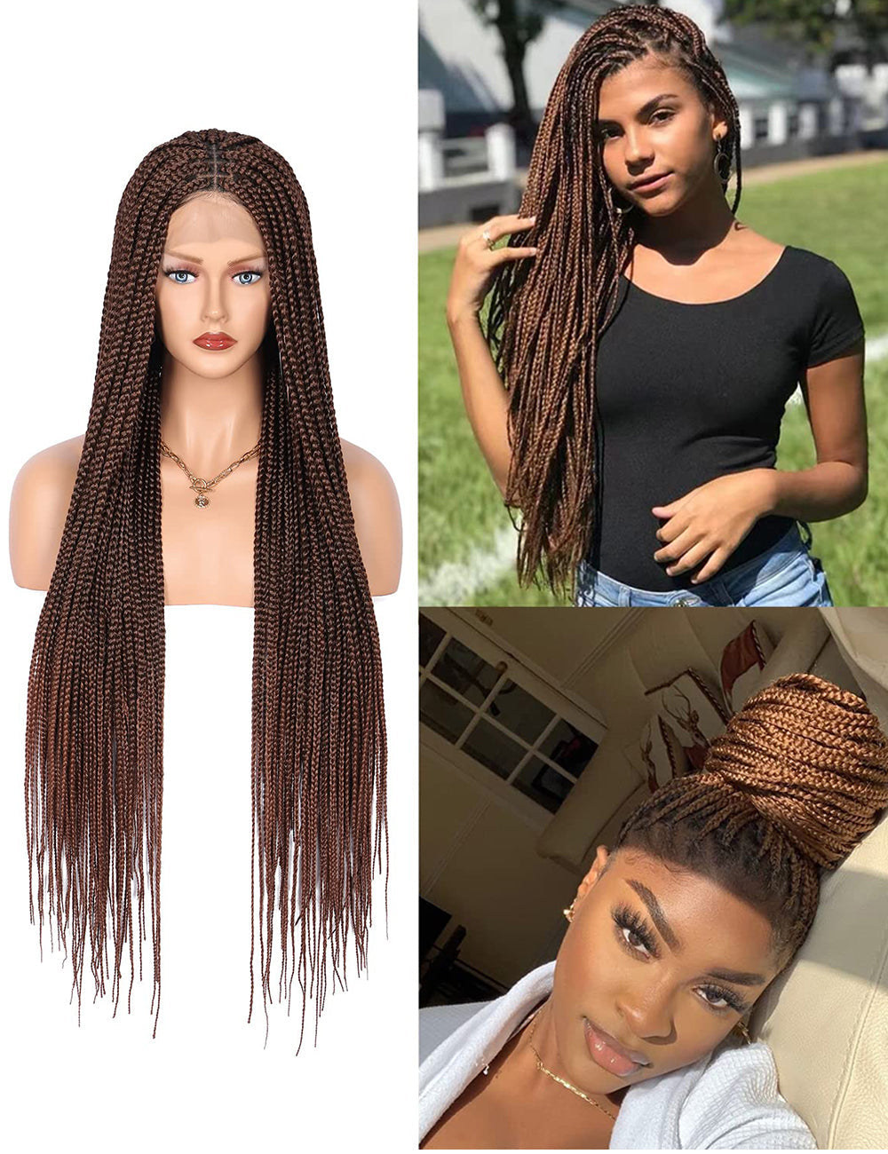 Knotless Cornrow Lace Front Box Braided Wigs