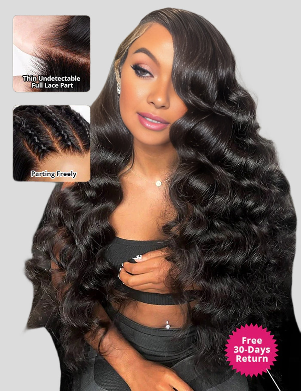 Loose Deep Full Lace Wigs Human Hair Pre Plucked Full Scalp Lace Wigs Natural Color