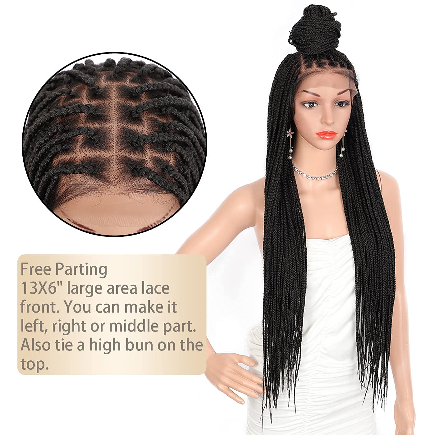 100% Hand-Braided Box Lace Front Braided Wigs -IshoWigs