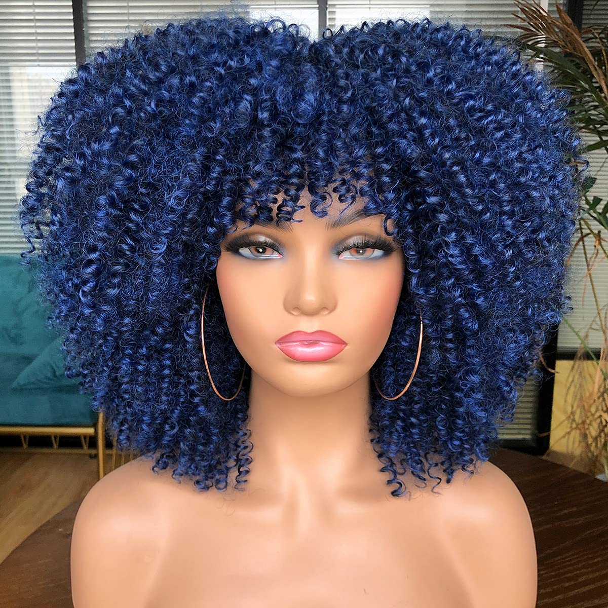 Curly Hair Wig Afro Synthetic Full Wigs