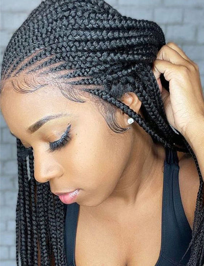 Knotless Box Lace Front Braided Wigs Black
