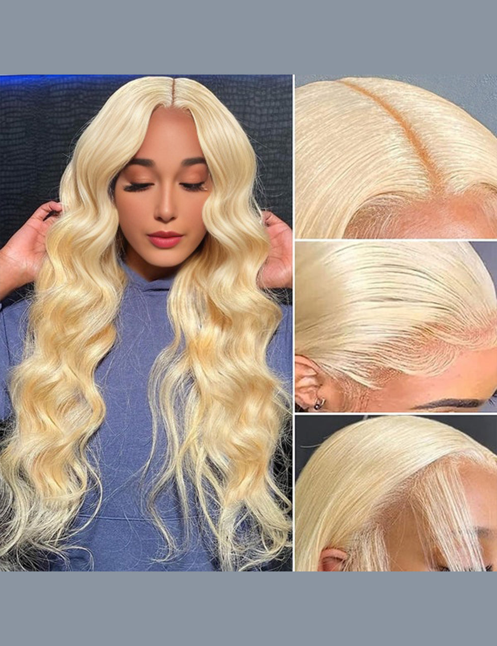 Invisible Knots 613 Honey Blonde Color Body Wave Glueless Wear And Go Wigs Pre Cut Lace