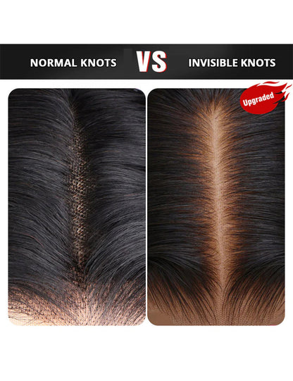 Invisible Knots Body Wave Short Bob Wig 5x5 HD C Part Lace Closure Wigs Wear And Go Pre Cut Wigs