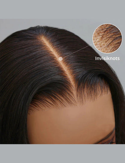 Wear Go Invisible Knots Glueless Wigs Short Straight Bob Wig 5x5 Lace Closure Pre Cut Wigs