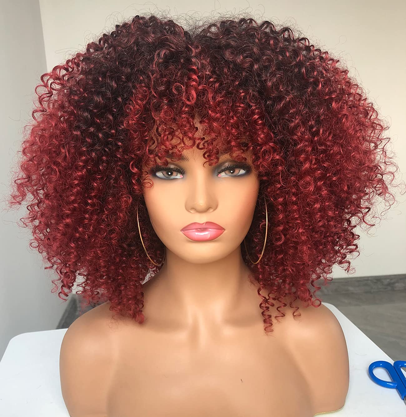 Curly Hair Wig Afro Synthetic Full Wigs