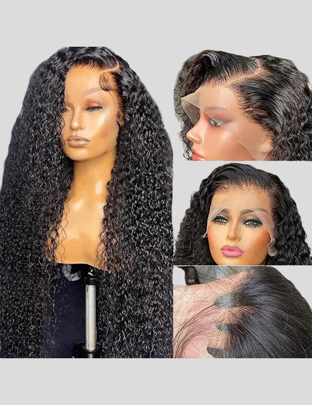 Kinky Curly Lace Front Wigs 13x4 Lace Frontal Wig Curly Hair HD Transparent Human Hair Wigs