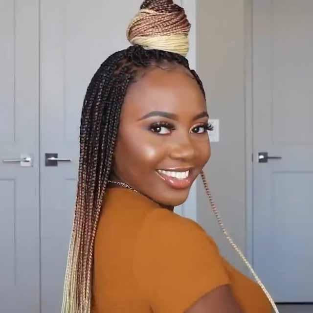 Locs Braid Wigs Straight Ombre Gradient Gold Colored Crochet Braids Wig